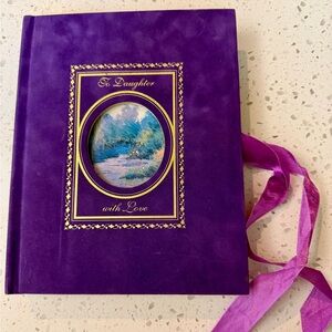 Purple Velvet Photo Album with Ribbon Closure